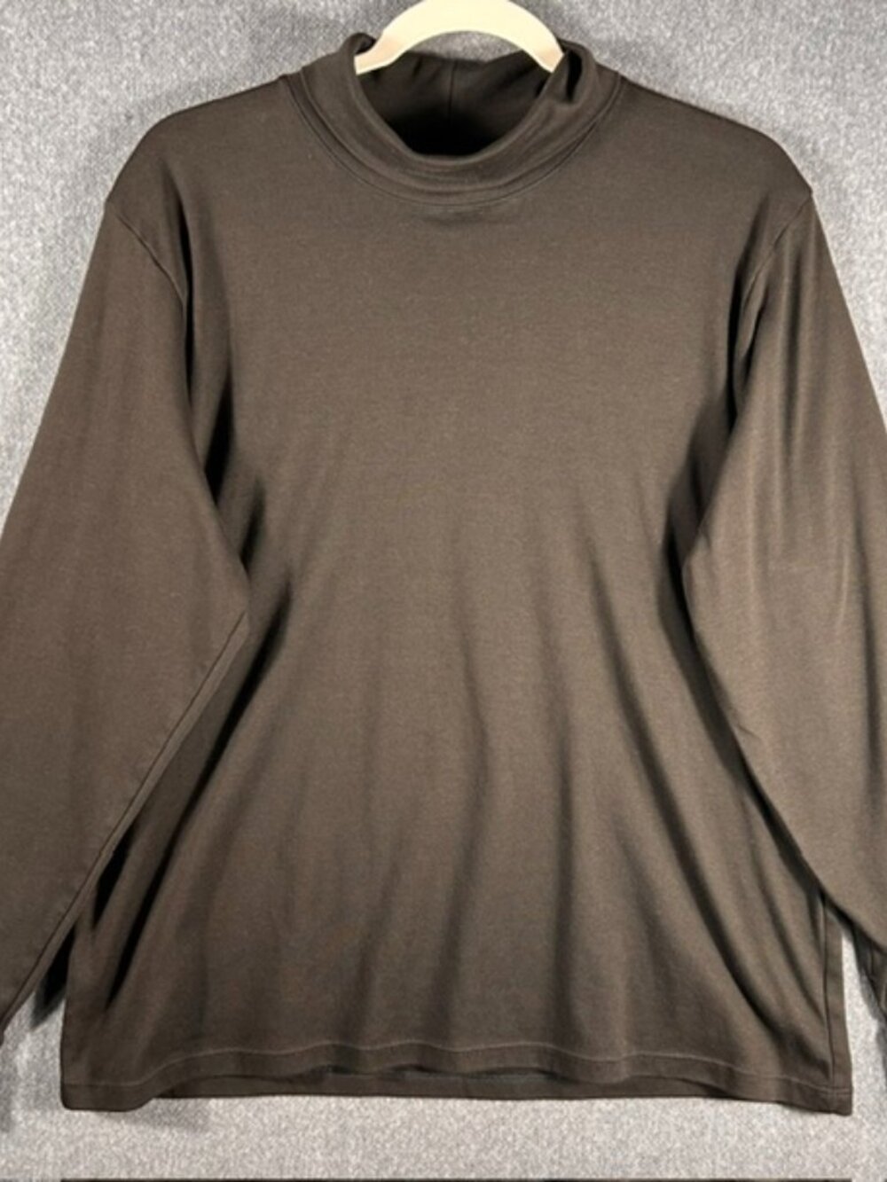L.L. Bean Turtleneck Womens Sz XL Black Pima Cotton Long Sleeve Style OR502